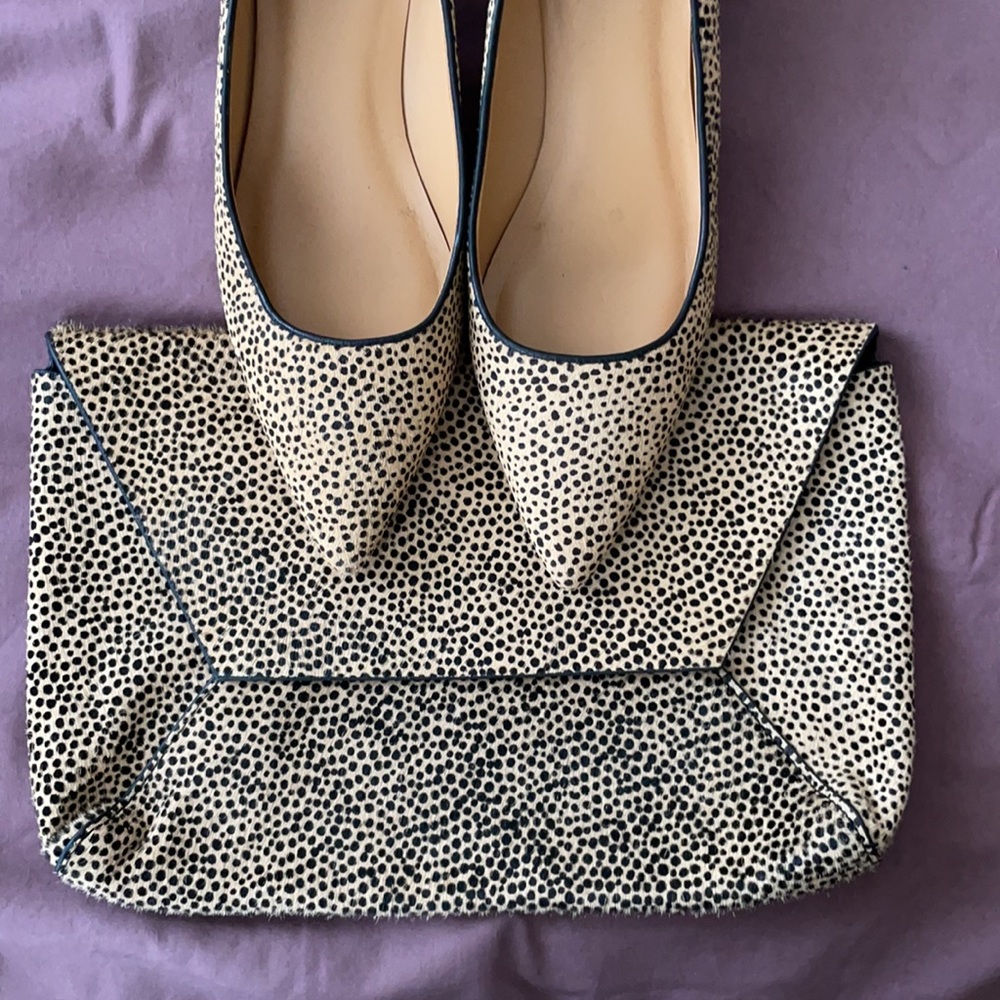 Jcrew kitten heels w/ matching clutch bundle